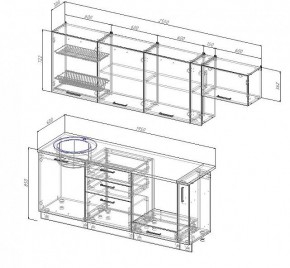 Кухонный гарнитур Антрацит 2550 (Стол. 38мм) в Талице - talica.mebel24.online | фото 3