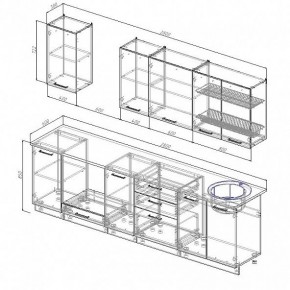 Кухонный гарнитур Антрацит 2800 (Стол. 38мм) в Талице - talica.mebel24.online | фото 3