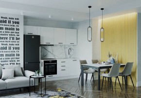 Кухонный гарнитур Белый Глянец 2550 (Стол. 26мм) в Талице - talica.mebel24.online | фото 1