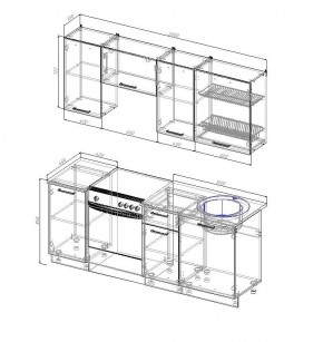 Кухонный гарнитур Бланка 2000 (Стол. 38мм) в Талице - talica.mebel24.online | фото 2