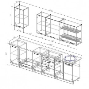 Кухонный гарнитур Бланка 2800 (Стол. 38мм) в Талице - talica.mebel24.online | фото 2