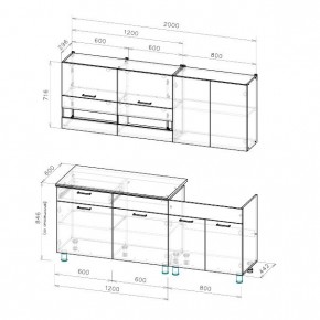 Кухонный гарнитур Босфор (Дуб Венге/Дуб Сонома) 2000 в Талице - talica.mebel24.online | фото 2