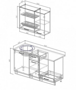 Кухонный гарнитур Жемчуг 1600 (Стол. 38мм) в Талице - talica.mebel24.online | фото 2