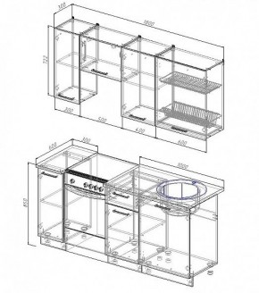 Кухонный гарнитур Жемчуг 1800 (Стол. 38мм) в Талице - talica.mebel24.online | фото 2