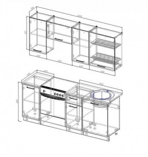 Кухонный гарнитур Жемчуг 2000 (Стол. 38мм) в Талице - talica.mebel24.online | фото 2