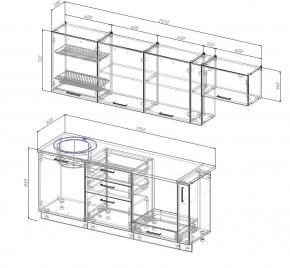 Кухонный гарнитур Жемчуг 2550 (Стол. 38мм) в Талице - talica.mebel24.online | фото 2