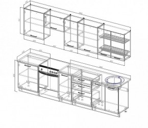 Кухонный гарнитур Жемчуг 3000 (Стол. 38мм) в Талице - talica.mebel24.online | фото 2