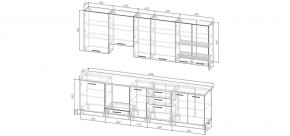 Кухонный гарнитур Санторини 3000 h950 (Стол. 26мм) в Талице - talica.mebel24.online | фото 2