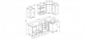 Кухонный гарнитур угловой Жемчуг 2200х1000 (Стол. 38мм) в Талице - talica.mebel24.online | фото 2