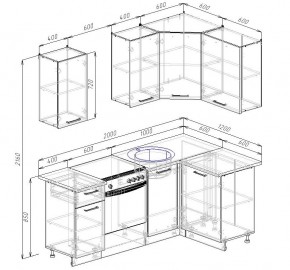 Кухонный гарнитур угловой Латте 2000х1200 (Стол. 38мм) в Талице - talica.mebel24.online | фото 2