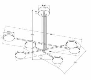 Люстра на штанге Maytoni Fad MOD070PL-L36W3K в Талице - talica.mebel24.online | фото 3