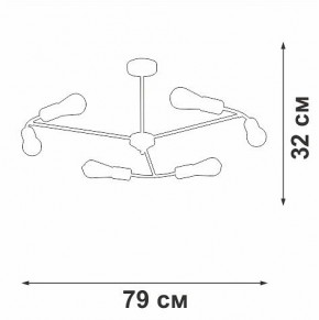 Люстра на штанге Vitaluce V3025 V3025-1/6PL в Талице - talica.mebel24.online | фото 2