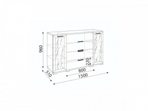 Мармарис (гостиная) М11 Комод-витрина в Талице - talica.mebel24.online | фото 2