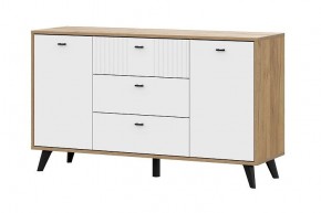 МИЛАН Комод 3 ящика двухстворчатый (Белый Матовый) в Талице - talica.mebel24.online | фото