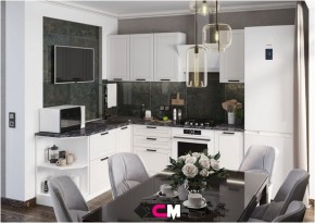 Модульная кухня Альфа холст белый в Талице - talica.mebel24.online | фото 1