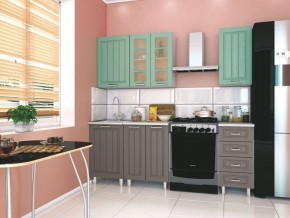 Модульная кухня Луксор серый-бирюза в Талице - talica.mebel24.online | фото 1