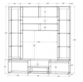 Модульная система Лиана (Дуб Крафт белый/Артвуд темный) в Талице - talica.mebel24.online | фото 11
