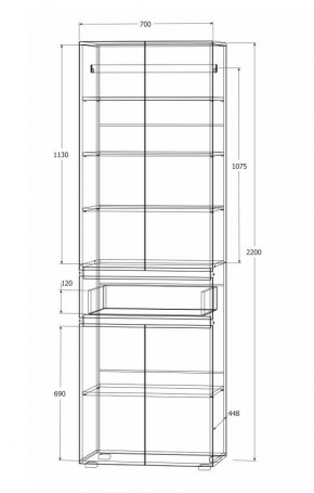 Модульная система Лиана (Дуб Крафт белый/Артвуд темный) в Талице - talica.mebel24.online | фото 8