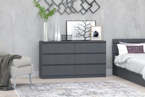 МС "Хилтон" Комод №5 1400 (6 ящ.) графит в Талице - talica.mebel24.online | фото