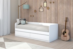 МС "Хилтон" Кровать 0,8 (Белый текстурный) в Талице - talica.mebel24.online | фото 3