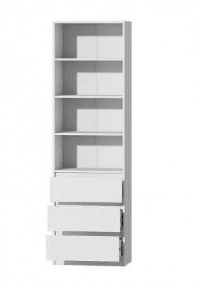 МС "Хилтон" Стеллаж (Белый текстурный) в Талице - talica.mebel24.online | фото 2