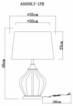 Настольная лампа декоративная Arte Lamp Baymont A5059LT-1PB в Талице - talica.mebel24.online | фото 3