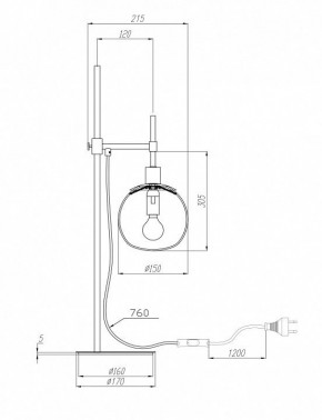 Настольная лампа декоративная Maytoni Erich MOD221-TL-01-N в Талице - talica.mebel24.online | фото 3