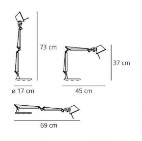 Настольная лампа офисная Artemide  A001300 в Талице - talica.mebel24.online | фото