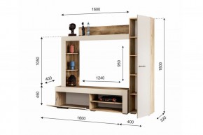НИКОЛЬ Гостиная (Дуб крафт серый/софт айвори) в Талице - talica.mebel24.online | фото 2