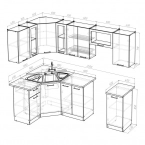 ОЛЬГА Кухонный гарнитур Оптима 1 (1300*2500 мм) в Талице - talica.mebel24.online | фото 2