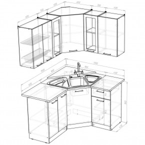 ОЛЬГА Кухонный гарнитур Оптима 2 (1500*1300 мм) в Талице - talica.mebel24.online | фото 2