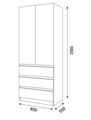 ПАРУС Шкаф 2-х ств. 800 в Талице - talica.mebel24.online | фото 3