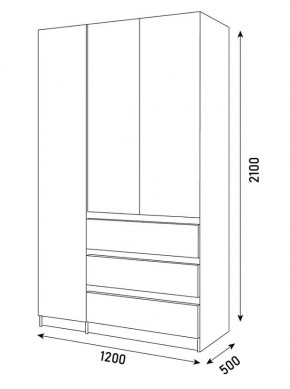 ПАРУС Шкаф 3-х ств. 1200 в Талице - talica.mebel24.online | фото 3