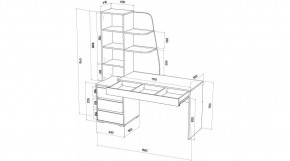 ПИФАГОР Стол компьютерный (дуб вотан/кашемир) в Талице - talica.mebel24.online | фото 2