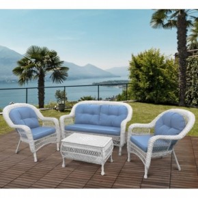 Плетеный комплект для отдыха из искусственного ротанга  LV-520 White/Blue в Талице - talica.mebel24.online | фото 1