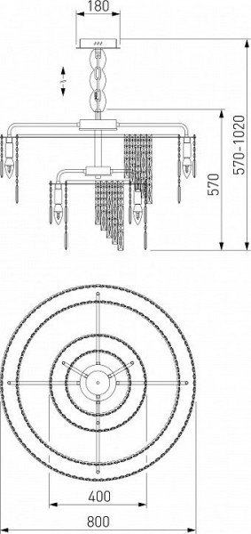 Подвесная люстра Eurosvet Blitz 60160 хром/ прозрачный хрусталь Strotskis в Талице - talica.mebel24.online | фото 3