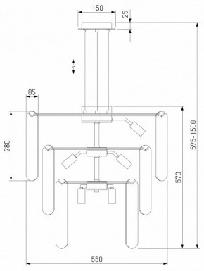 Подвесная люстра Eurosvet Claire 60171 золото в Талице - talica.mebel24.online | фото 5