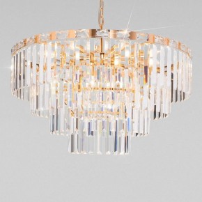 Подвесная люстра Eurosvet Elegante 10130/10 золото/прозрачный хрусталь Strotskis в Талице - talica.mebel24.online | фото