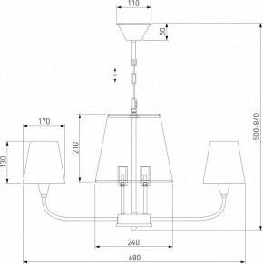 Подвесная люстра Eurosvet Milos 60153/8 латунь в Талице - talica.mebel24.online | фото 5