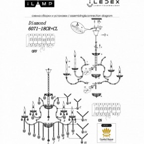 Подвесная люстра iLamp Diamond 6071-18 CR+CL в Талице - talica.mebel24.online | фото 2