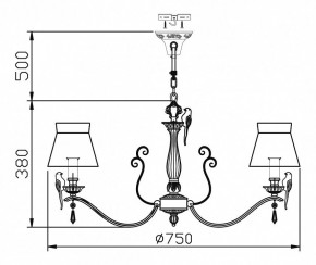 Подвесная люстра Maytoni Bird ARM013-08-W в Талице - talica.mebel24.online | фото 5