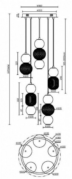Подвесная люстра Maytoni Drop MOD273PL-L80CH3K в Талице - talica.mebel24.online | фото 3
