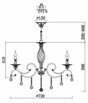Подвесная люстра Maytoni Grace RC247-PL-08-R в Талице - talica.mebel24.online | фото 3