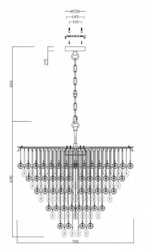 Подвесная люстра Maytoni Linn MOD091PL-09CH в Талице - talica.mebel24.online | фото 3