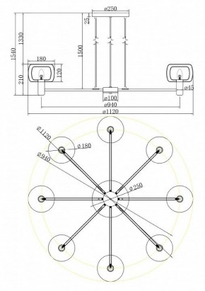 Подвесная люстра Maytoni Vision MOD411PL-08G в Талице - talica.mebel24.online | фото 4
