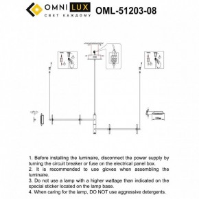 Подвесная люстра Omnilux Indovero OML-51203-08 в Талице - talica.mebel24.online | фото 3