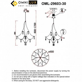 Подвесная люстра Omnilux Perelli OML-29603-30 в Талице - talica.mebel24.online | фото 10