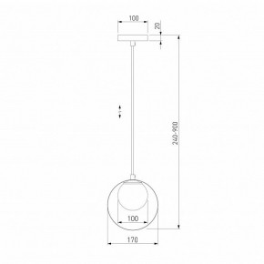 Подвесной светильник Eurosvet Dublin 50205/1 черный/бронза в Талице - talica.mebel24.online | фото 3