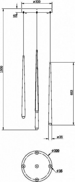 Подвесной светильник Maytoni Halo MOD132PL-L30BSK в Талице - talica.mebel24.online | фото 2