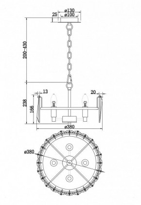 Подвесной светильник Maytoni Puntes MOD043PL-04G в Талице - talica.mebel24.online | фото 4